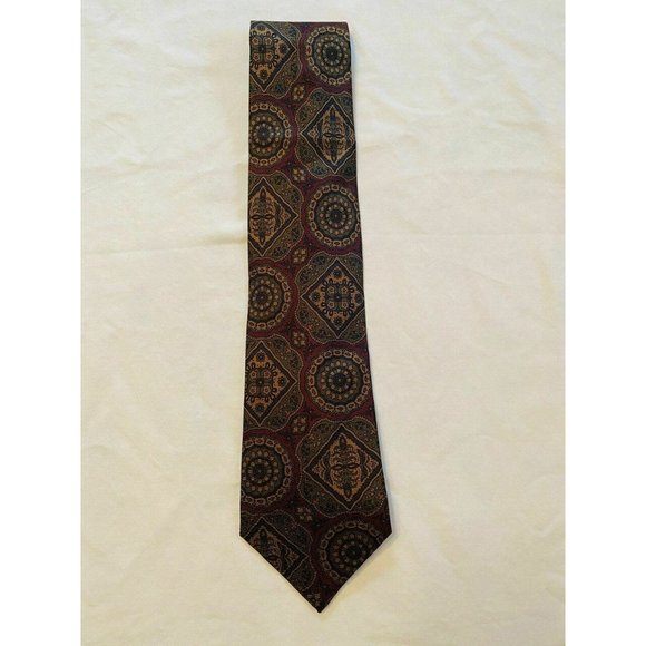VINTAGE Christian Dior Intricate Pattern Silk Tie - Picture 1 of 5